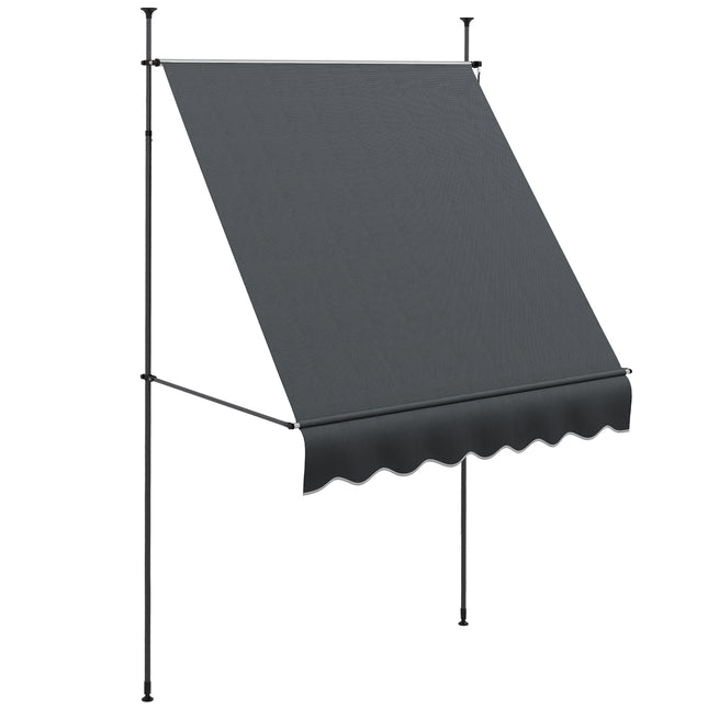 Retractable Patio Awning Shelter with UV30+ Protection Adjustable Height - Dark Grey