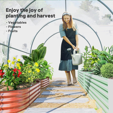 3 x 2 Metre Walk-In Polytunnel Greenhouse with Steel Frame - Clear