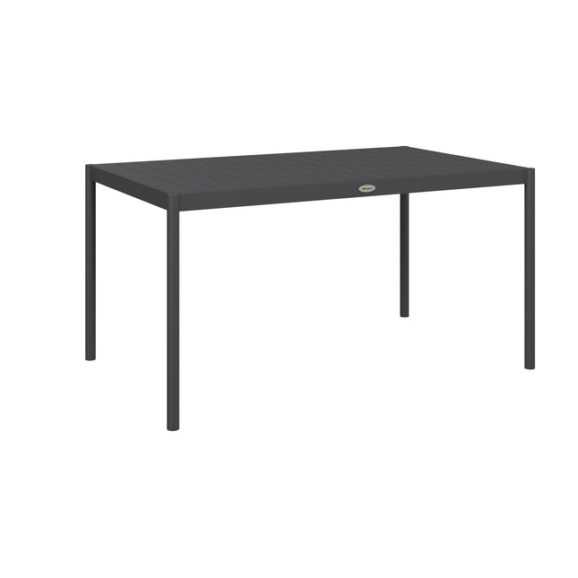 6 Seater Aluminium Outdoor Dining Table Powder Coated - Dark Grey