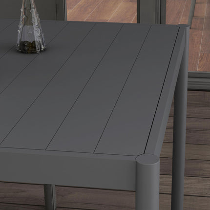6 Seater Aluminium Outdoor Dining Table Powder Coated - Dark Grey