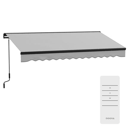 Retractable Electric Awning with Remote Control 350x250cm - Light Grey