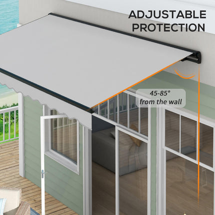 Retractable Electric Awning with Remote Control 350x250cm - Light Grey
