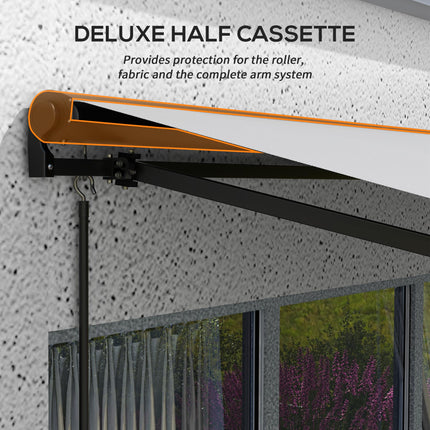 Retractable Electric Awning with Remote Control 350x250cm - Light Grey