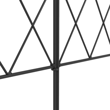 3m Decorative Metal Garden Fence with Diamond and Swirl Pattern - Black