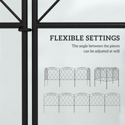 3m Decorative Metal Garden Fence - Diamond and Swirl Pattern