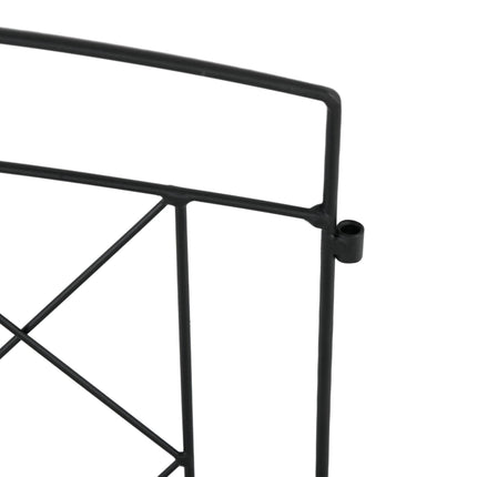 Set of 6 Metal Decorative Outdoor Picket Fence Panels 61x366cm - Black