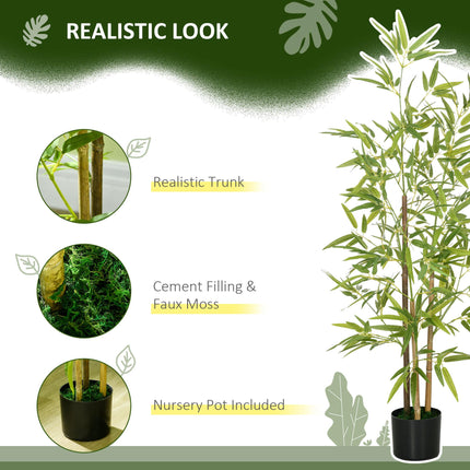 Artificial Plant Bamboo Artificial Tree Height 120 cm with Pot for Home Indoor D