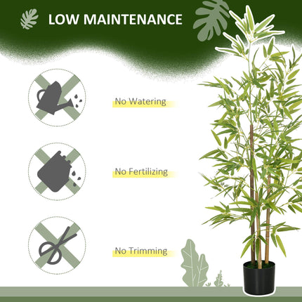 Artificial Plant Bamboo Artificial Tree Height 120 cm with Pot for Home Indoor D