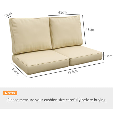 3 Piece Foam Filled Patio Chair Cushion Set - Beige