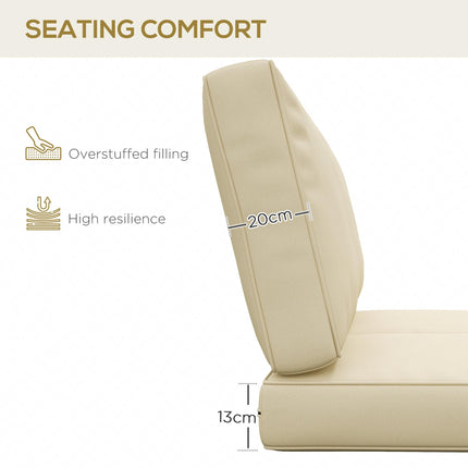 3 Piece Foam Filled Patio Chair Cushion Set - Beige