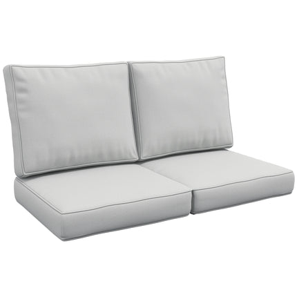 3 Piece Outdoor Patio Chair Cushion Set Foam Filled - Light Grey
