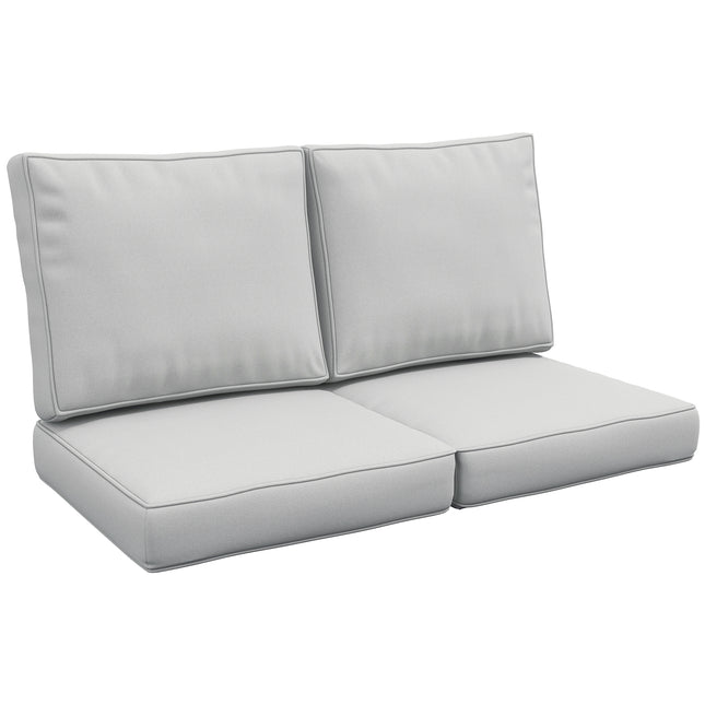 3 Piece Outdoor Patio Chair Cushion Set Foam Filled - Light Grey