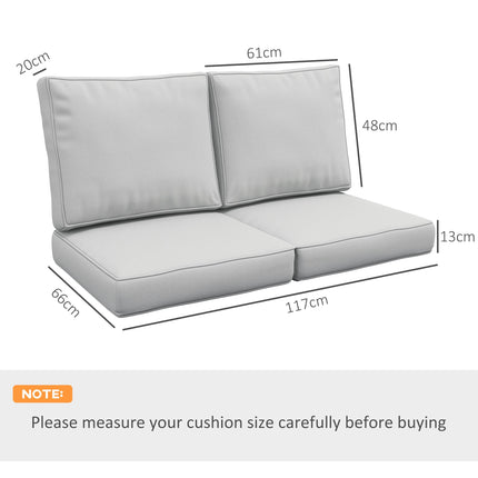 3 Piece Outdoor Patio Chair Cushion Set Foam Filled - Light Grey