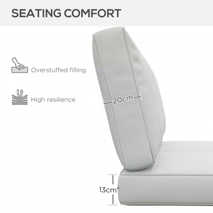 3 Piece Outdoor Patio Chair Cushion Set Foam Filled - Light Grey