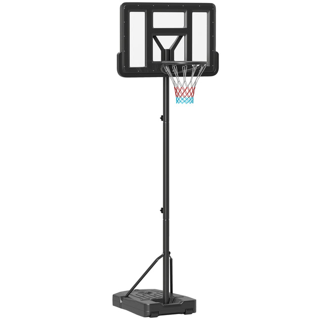 Height Adjustable Freestanding Basketball Hoop with Wheels 200-305cm - Black