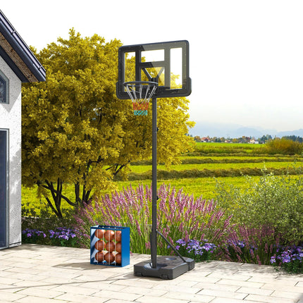 Height Adjustable Freestanding Basketball Hoop with Wheels 200-305cm - Black