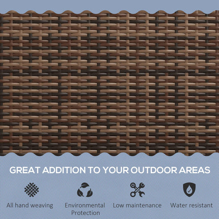 All Weather Wicker Garden Loveseat, 2 Seater Poly Rattan Garden Bench, Outdoor Seating Bench Brown
