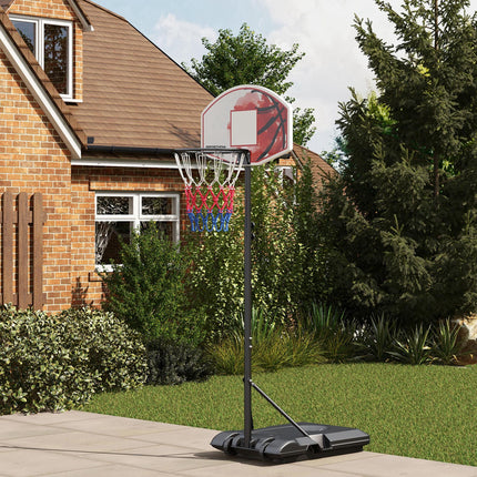 Adjustable Basketball Stand Net System, with Wheels, Enlarged Base, PE, Backboar