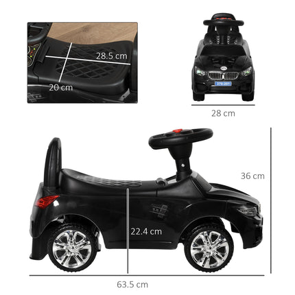 Ride On Baby Toddler Foot-to-Floor Sliding Car Walker with Music and Storage - Black