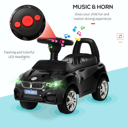 Ride On Baby Toddler Foot-to-Floor Sliding Car Walker with Music and Storage - Black