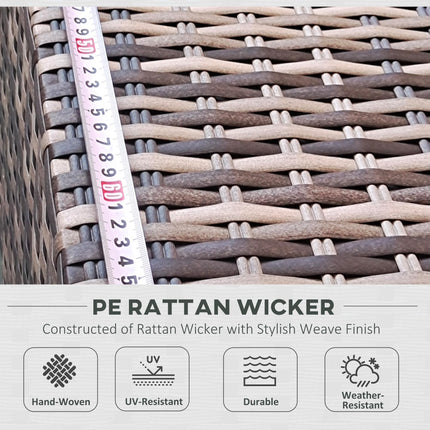 7-Piece PE Rattan Garden Furniture Set with Cushions & Glass Coffee Table - Mixed Grey