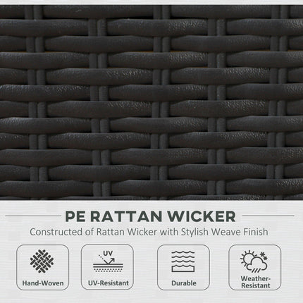 7 Piece Modular PE Rattan Garden Furniture Set with Cushions - Black