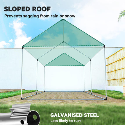 2 x 3 Metre Walk-In Polyethylene Polytunnel Greenhouse with UV Resistant Cover - White