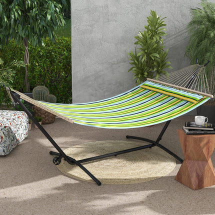 9.5ft Portable Adjustable Hammock Stand with Wheels and Carry Bag for String & Brazilian-style Hammocks - Black