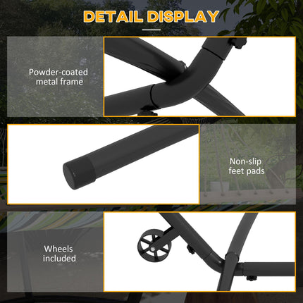9.5ft Portable Adjustable Hammock Stand with Wheels and Carry Bag for String & Brazilian-style Hammocks - Black