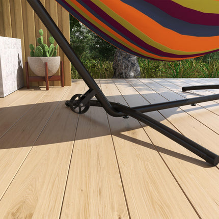 9.5ft Portable Adjustable Hammock Stand with Wheels and Carry Bag for String & Brazilian-style Hammocks - Black