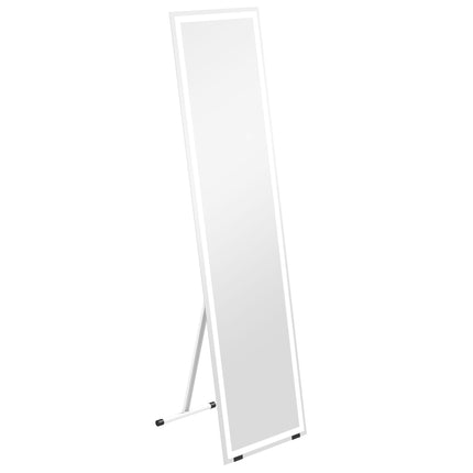 Standing Dressing Mirror with Dimmable 3-Colour LED Lights - White