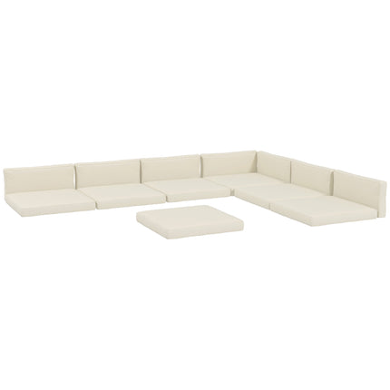 Outdoor Replacement Seat and Back Cushions for 7-Seat Rattan Patio Set - Cream White