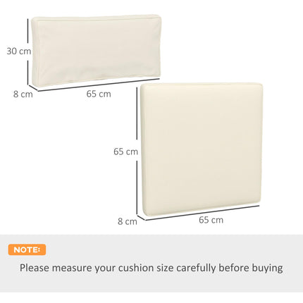 Outdoor Replacement Seat and Back Cushions for 7-Seat Rattan Patio Set - Cream White