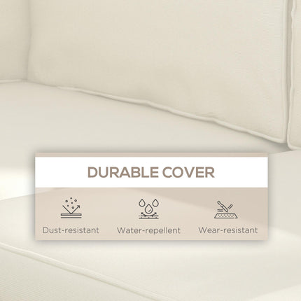 Outdoor Replacement Seat and Back Cushions for 7-Seat Rattan Patio Set - Cream White