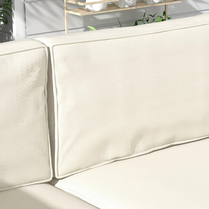Outdoor Replacement Seat and Back Cushions for 7-Seat Rattan Patio Set - Cream White