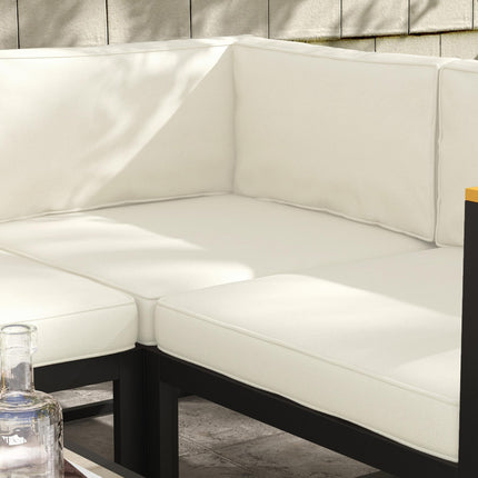 Outdoor Replacement Seat and Back Cushions for 7-Seat Rattan Patio Set - Cream White