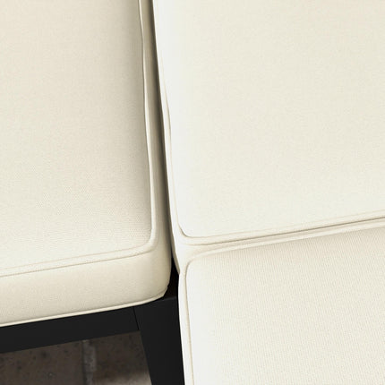 Outdoor Replacement Seat and Back Cushions for 7-Seat Rattan Patio Set - Cream White