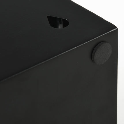 Freestanding Square Umbrella Stand with 4 Hooks and Drip Tray for Hallway and Entryway - Dark Grey