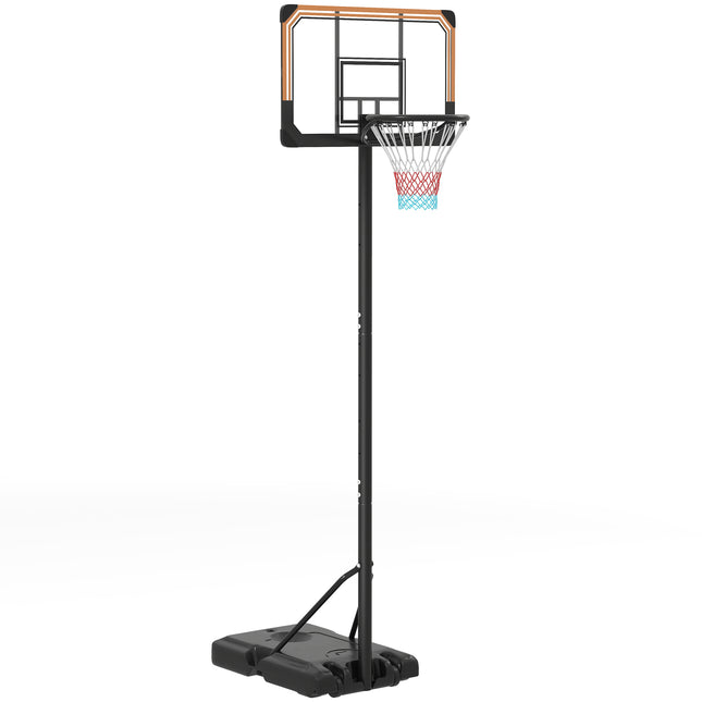 Adjustable Height Basketball Hoop and Stand with Wheels 182-213cm - Black