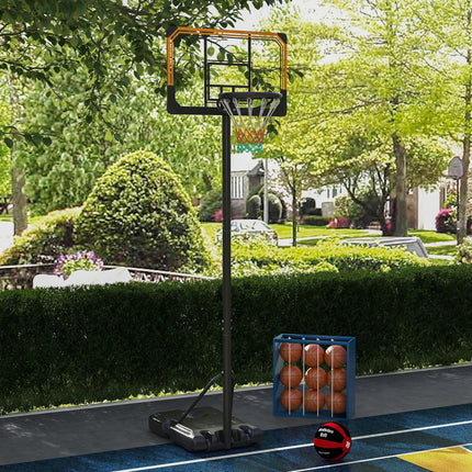 Adjustable Height Basketball Hoop and Stand with Wheels 182-213cm - Black