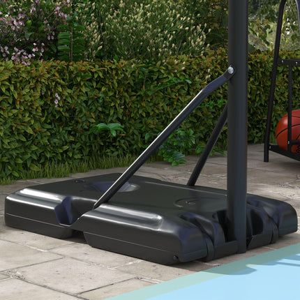 Adjustable Height Basketball Hoop and Stand with Wheels 182-213cm - Black