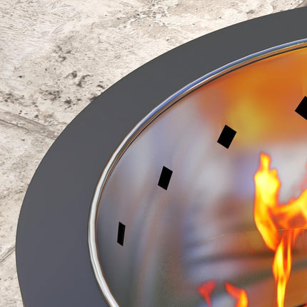 45cm Portable Smokeless Wood Burning Fire Pit with Poker for Garden & Camping - Black