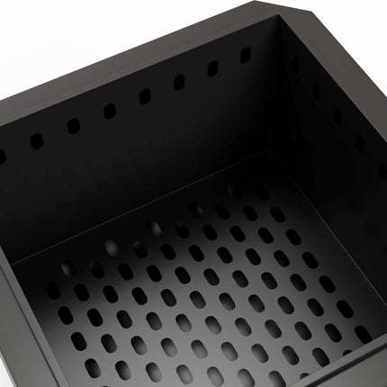 Smokeless Fire Pit, 48 cm Portable Wood Burning Firepit, Square Metal Bonfire Stove with Poker, Black