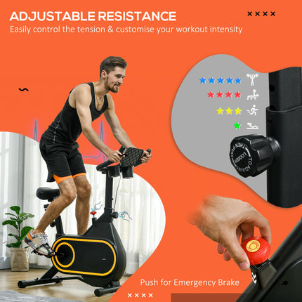 Magnetic Indoor Cycling Bike with Silent Flywheel and LCD Display - Black