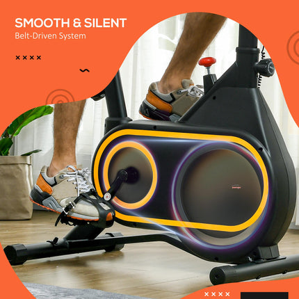 Magnetic Indoor Cycling Bike with Silent Flywheel and LCD Display - Black