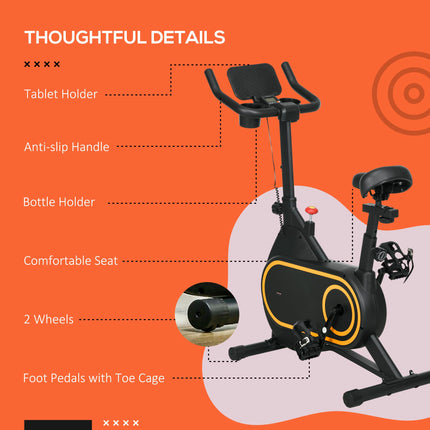 Magnetic Indoor Cycling Bike with Silent Flywheel and LCD Display - Black