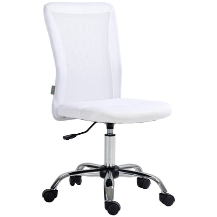 Mesh Computer Desk Office Chair with Adjustable Height and Swivel Wheels - White