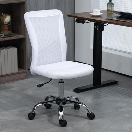 Mesh Computer Desk Office Chair with Adjustable Height and Swivel Wheels - White