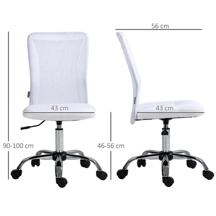Mesh Computer Desk Office Chair with Adjustable Height and Swivel Wheels - White