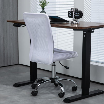 Mesh Computer Desk Office Chair with Adjustable Height and Swivel Wheels - White